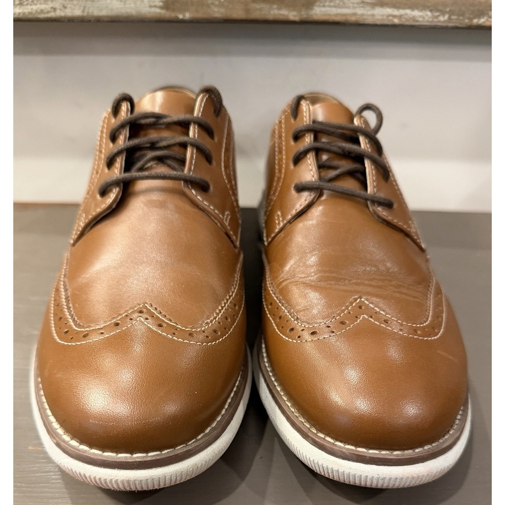Johnston & Murphy Big Kid Holden Wingtip Brown Boy's US 4.5 Med Upper Leather - Picture 4 of 9
